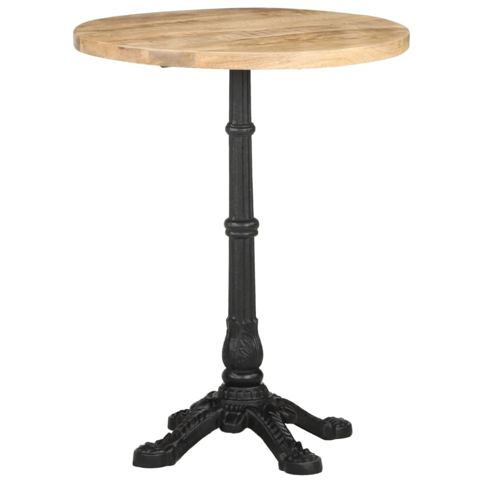Vidaxl (Rough Mango Wood, Round/4 Legs) Solid Acacia Wood Bistro Table Kitchen Bar Counter Desk Multi Models