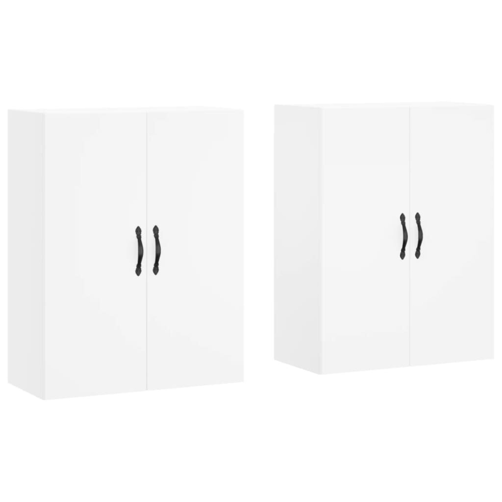 (white) vidaXL Wall Mounted Cabinets Storage Cabinet Cupboard Display Cabinet 2 pcs