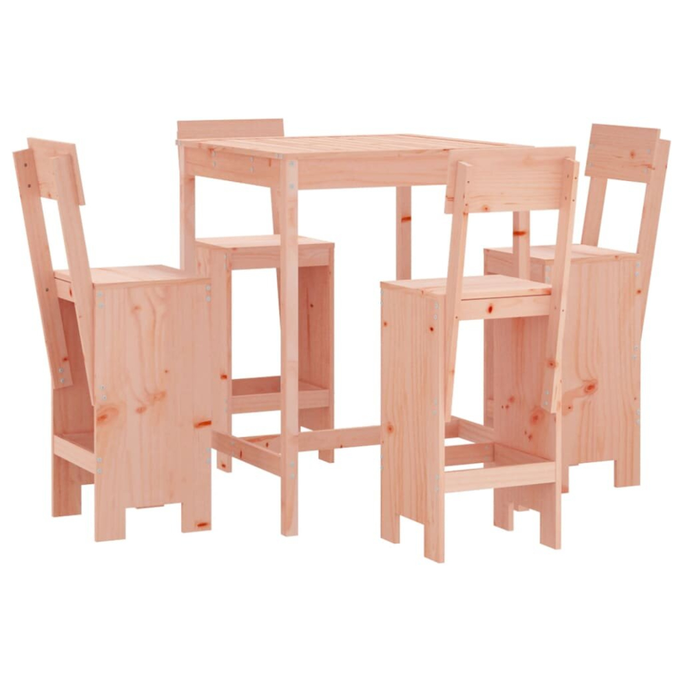 Vidaxl (Natural Douglas) Garden Bar Set Outdoor Bar Table Set Bar Stool 5 Piece Solid Wood Pine