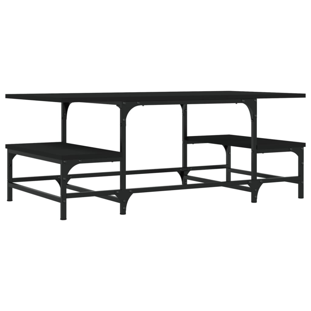 Vidaxl (Black) Coffee Table Living Room Tea Side Table Sofa Table Engineered Wood