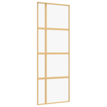 (gold, 76 x 205 cm/transparent) vidaXL Sliding Door Inner Glass Door Sliding Barn Door Aluminium and ESG Glass