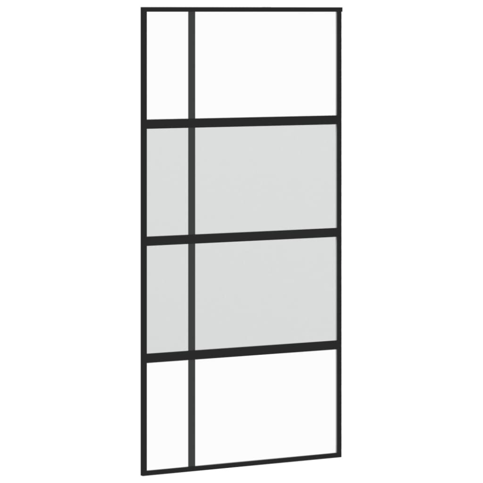 (black, 102.5 x 205 cm/half frosted) vidaXL Sliding Door ESG Glass Black/White Multi Sizes Frosted/Transparent