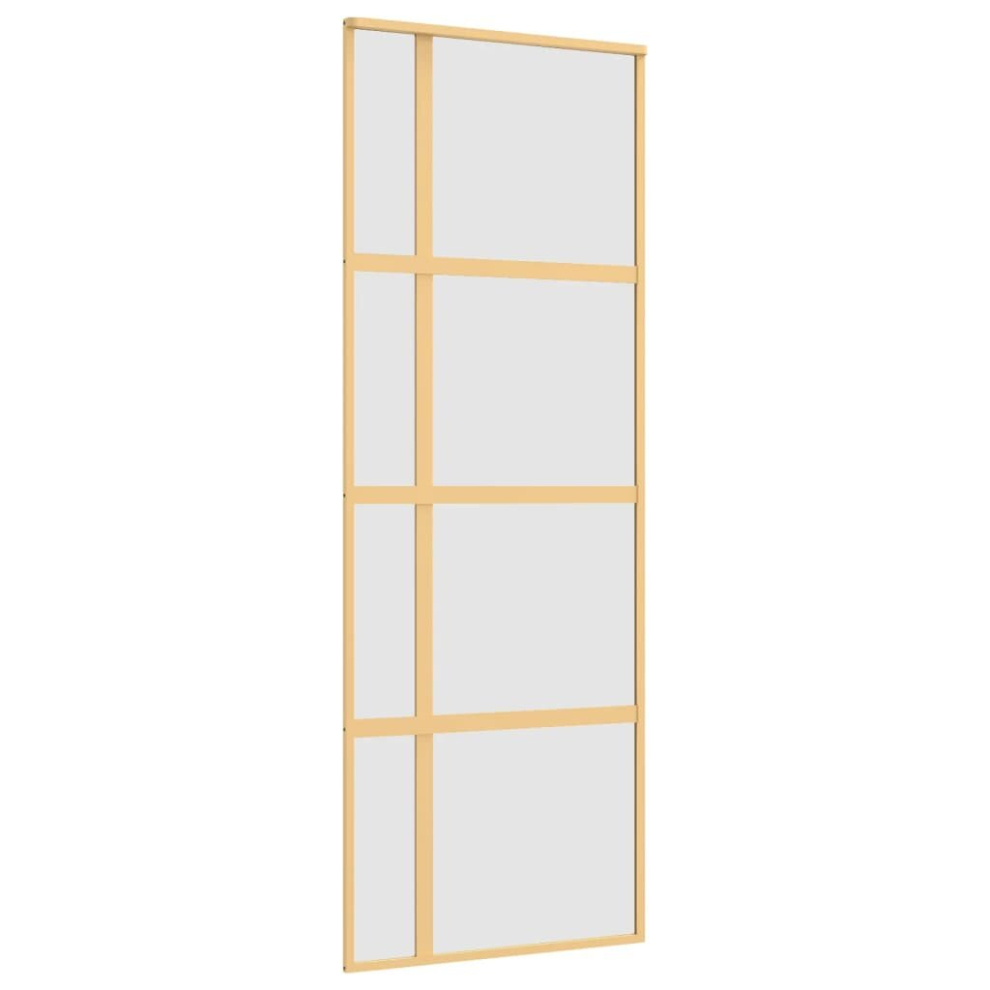 Vidaxl (Gold, 76 X 205 Cm/Frosted) Sliding Door Inner Glass Door Sliding Barn Door Aluminium And Esg Glass