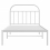 VidaXL vidaXL Metal Bed Frame Platform Bed Frame with Headboard White 100x190 cm 6