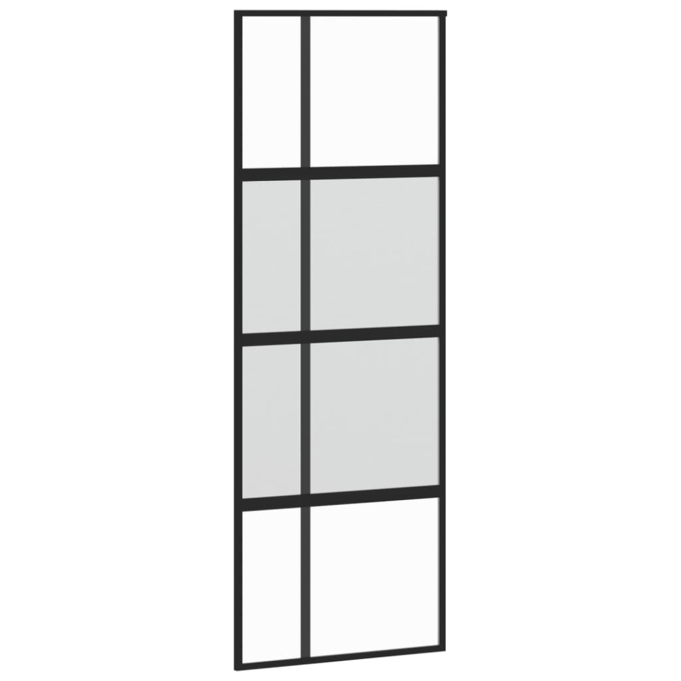 (black, 76 X 205 cm/half frosted) vidaXL Sliding Door ESG Glass Black/White Multi Sizes Frosted/Transparent