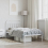 VidaXL vidaXL Metal Bed Frame Platform Bed Frame with Headboard White 100x190 cm 3