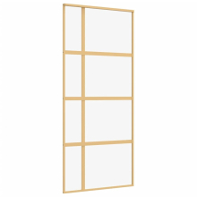 (gold, 90 x 205 cm/transparent) vidaXL Sliding Door Inner Glass Door Sliding Barn Door Aluminium and ESG Glass