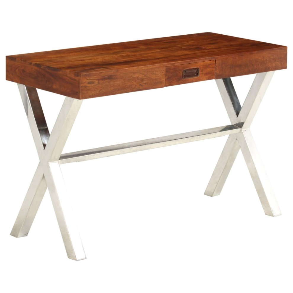 Vidaxl Solid Wood Acacia Desk Honey Finish 110X50x76 Cm Computer Writing Table