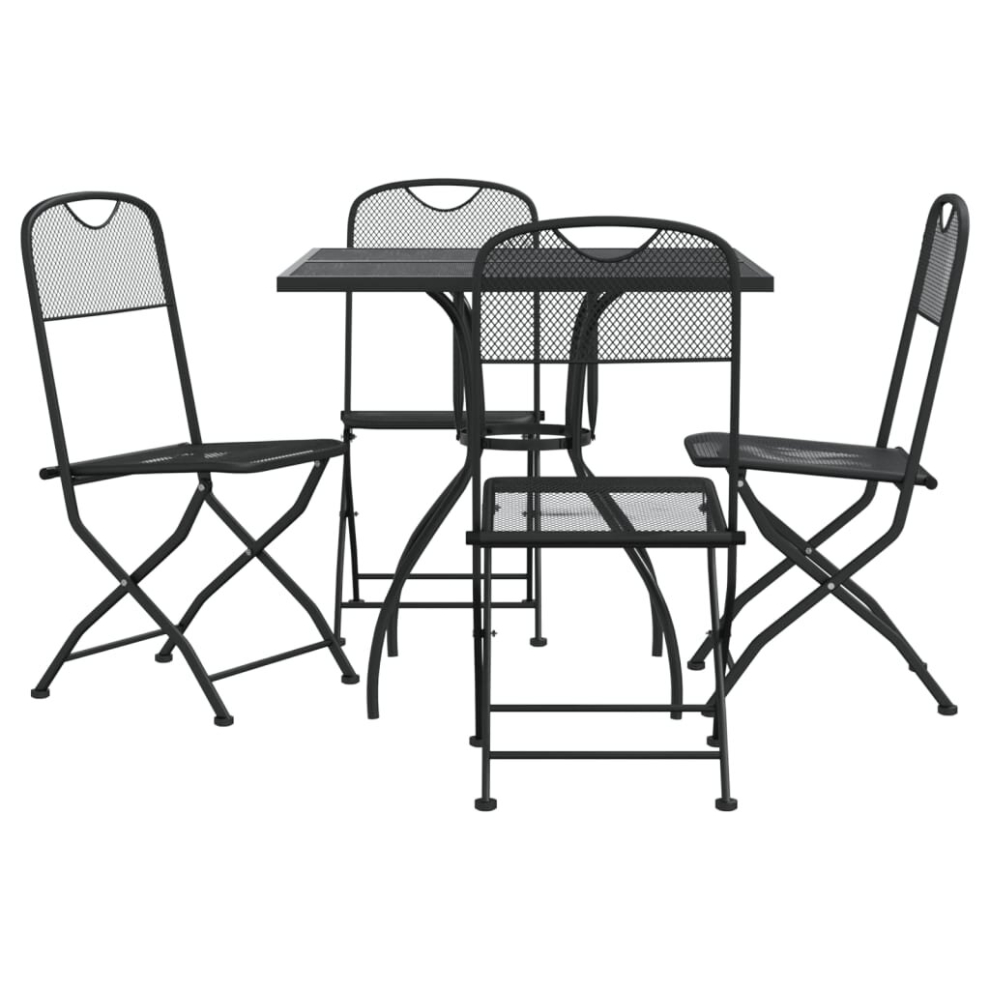 (80 cm table length/ 5 piece) vidaXL Garden Dining Set Outdoor Table and Chair Set Anthracite Metal Mesh