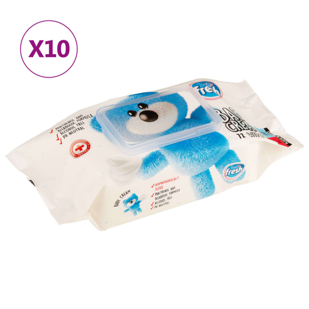 (blue) vidaXL Baby Wipes Unscented for Sensitive Skin Water Wipe 10 Packs 720 Wipes