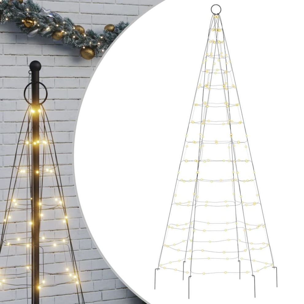 (warm white) vidaXL Christmas Tree Light Pre Lit Xmas LED Fairy Light on Flagpole 200 LEDs