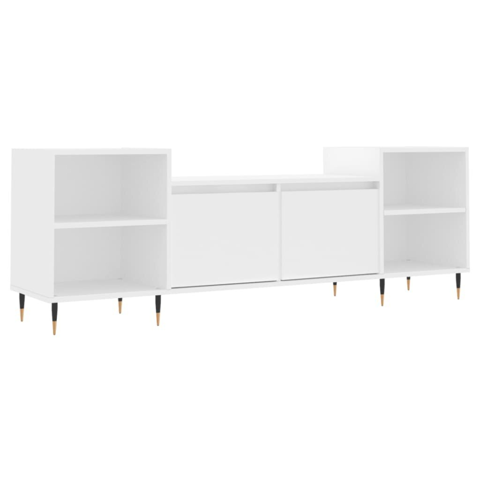 Vidaxl (White) Tv Cabinet Tv Unit Sideboard Tv Stand Media Cabinet Engineered Wood
