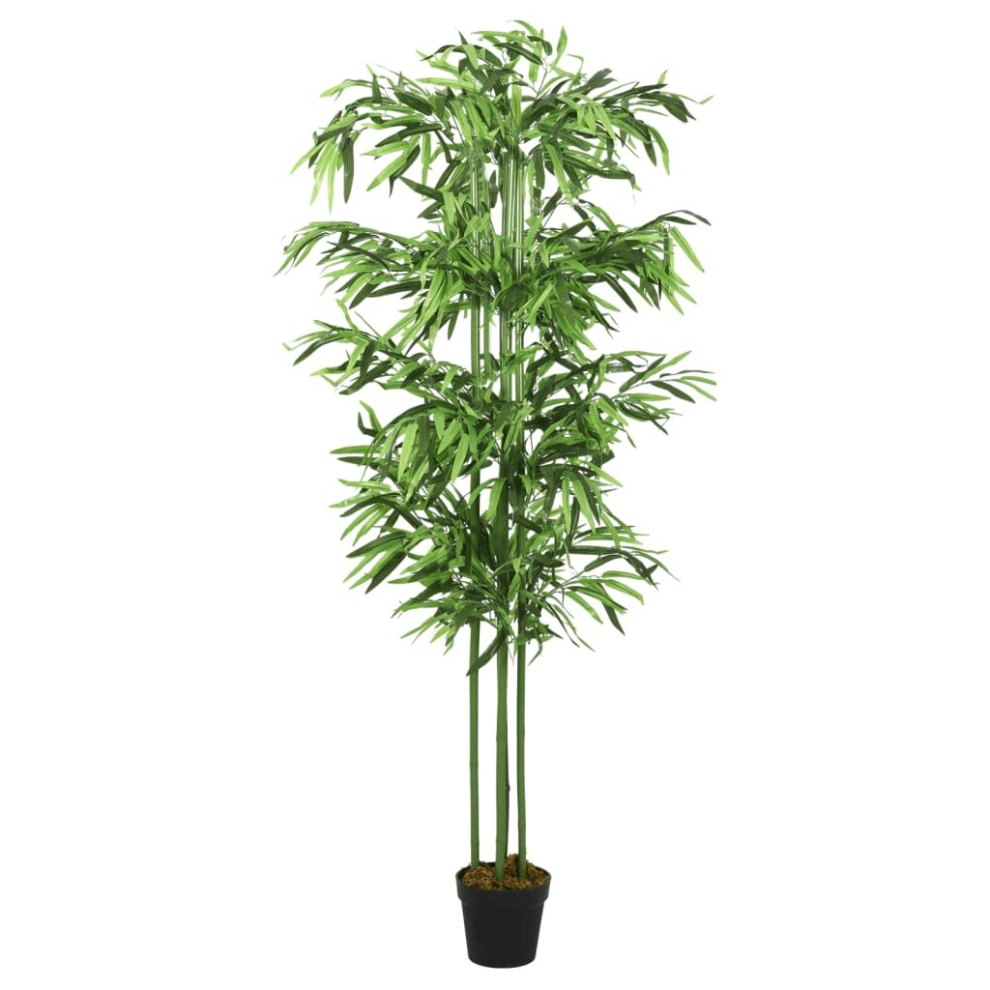 (round, 120 cm) vidaXL Artificial Bamboo Tree Fake Plant Artificial Plant 864 Leaves Green