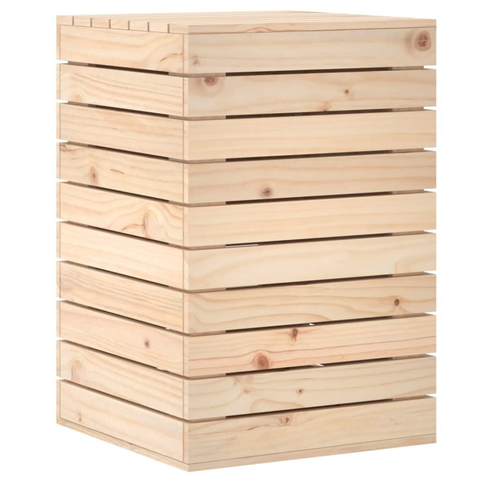 Vidaxl (Natural, 44 X 44 X 66 Cm) Laundry Basket Laundry Hamper With Lid Laundry Sorter Solid Wood Pine