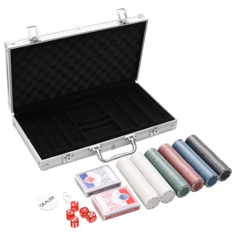 (chip (4 g)) vidaXL Poker Chip Set Poker Set 2 Decks Dealer Button Case Game Blackjack Set