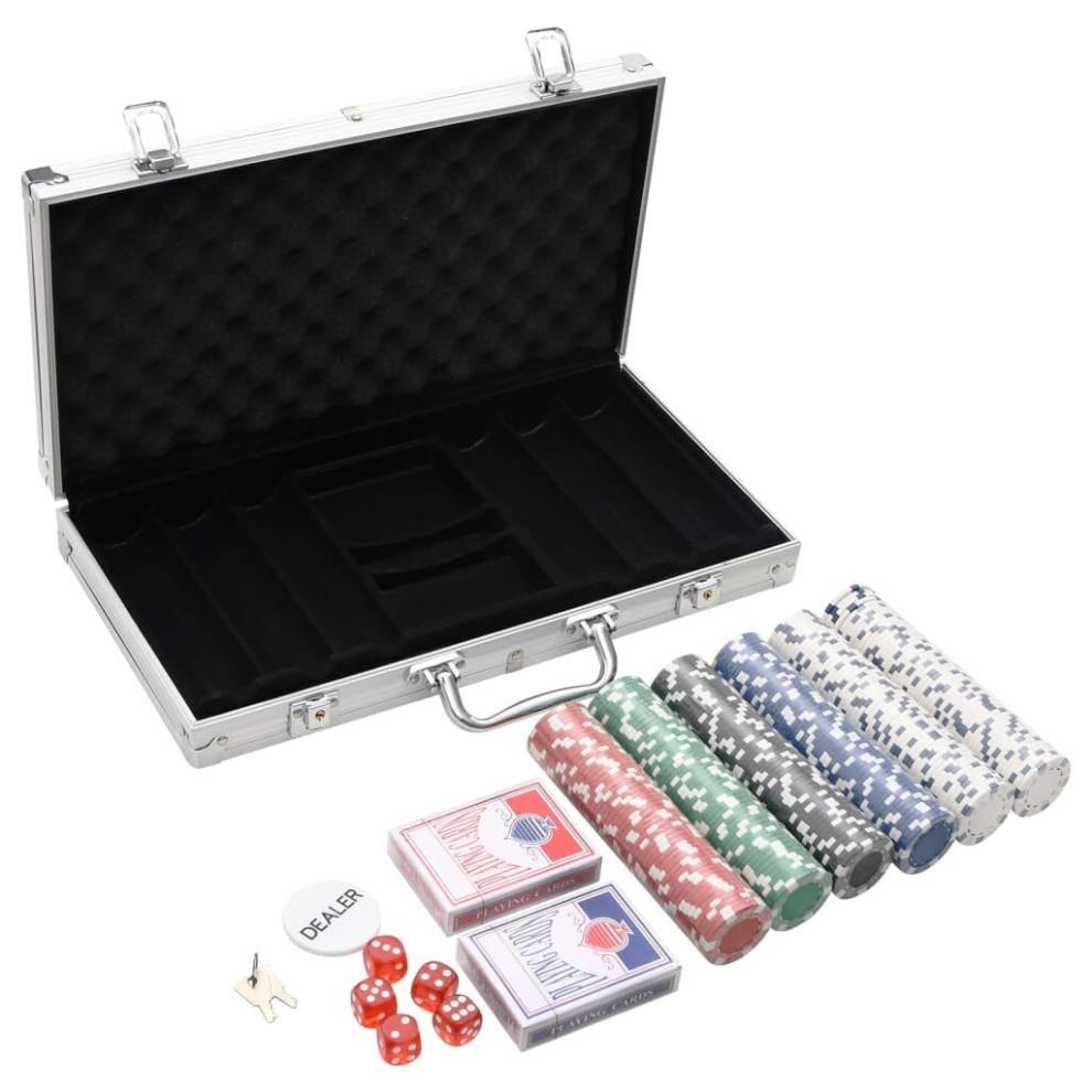 (chip (11.5 g)) vidaXL Poker Chip Set Poker Set 2 Decks Dealer Button Case Game Blackjack Set