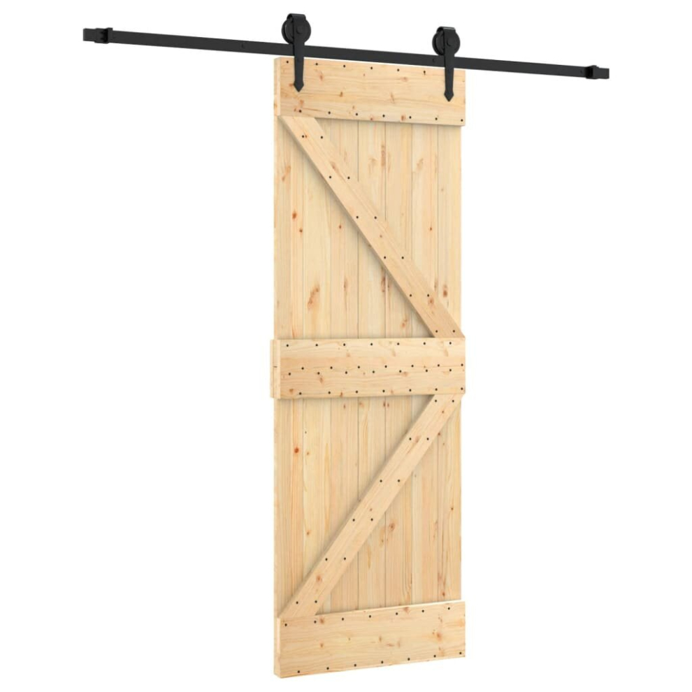 vidaXL Sliding Door with Hardware Set Interior Door Barn Door Solid Wood Pine