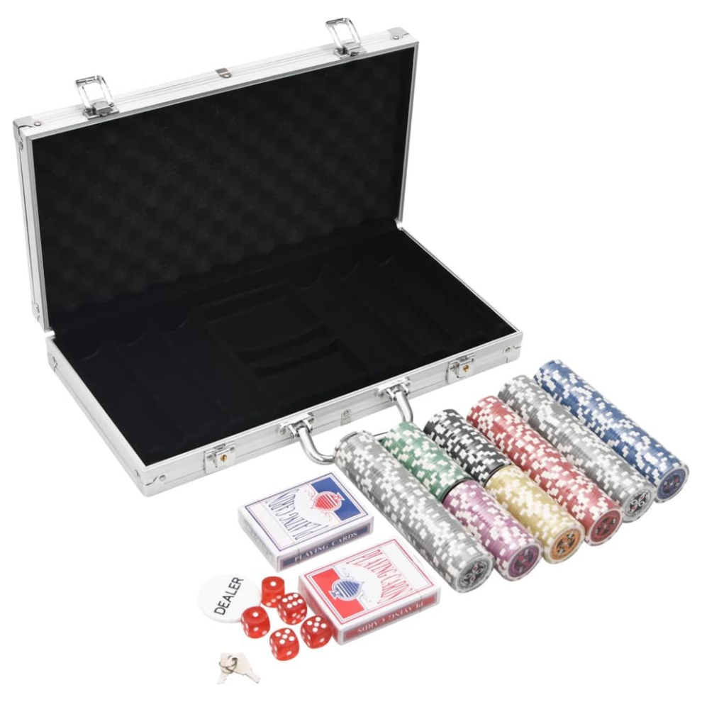 (laser chip (11.5 g)) vidaXL Poker Chip Set Poker Set 2 Decks Dealer Button Case Game Blackjack Set