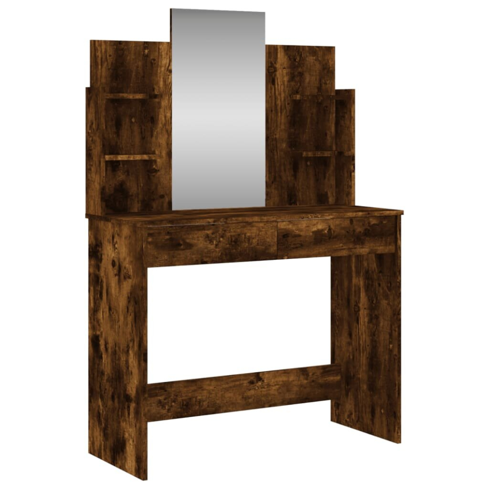 (smoked oak) vidaXL Dressing Table with Mirror Dressing Room Cosmetic Table Vanity Table