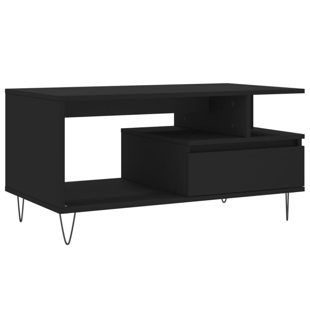 Vidaxl Black,Brown (Black) Coffee Table Side Table End Accent Telephone Sofa Table Engineered Wood