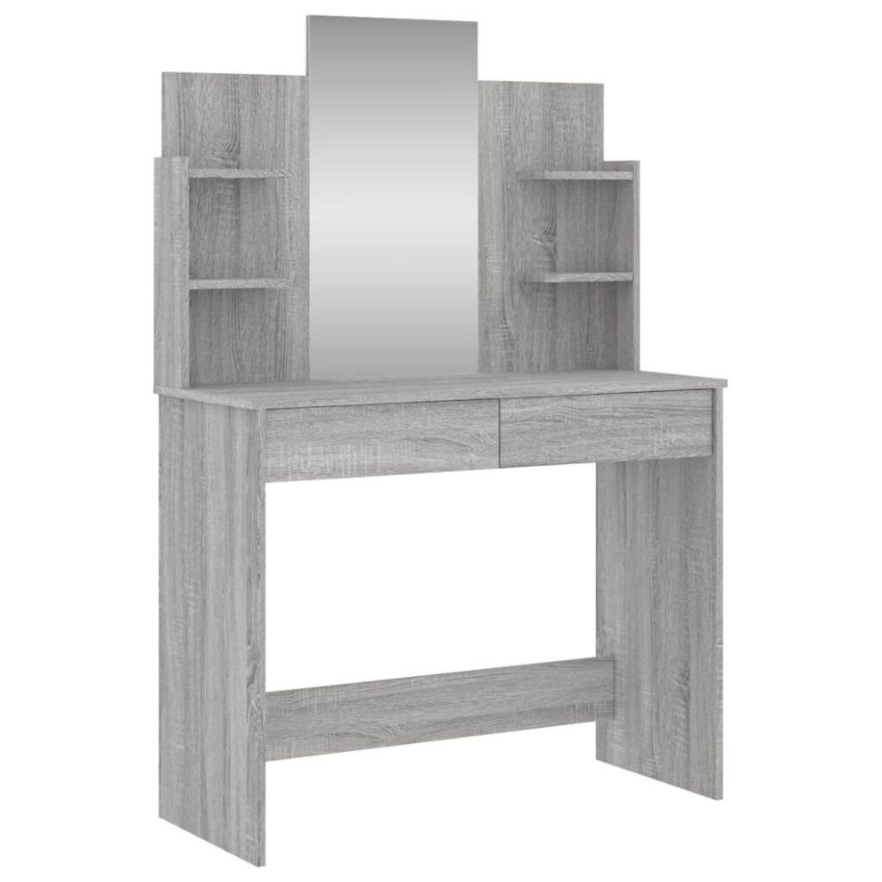 (grey sonoma) vidaXL Dressing Table with Mirror Dressing Room Cosmetic Table Vanity Table