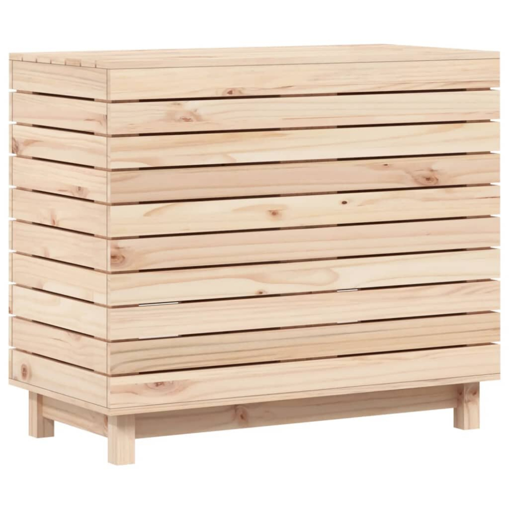 Vidaxl (Natural, 88,5 X 44 X 76 Cm) Laundry Basket Laundry Hamper With Lid Laundry Sorter Solid Wood Pine
