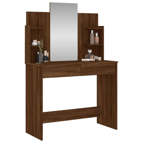 VidaXL (brown oak) vidaXL Dressing Table with Mirror Dressing Room Cosmetic Table Vanity Table 2
