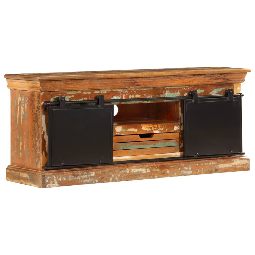 Vidaxl Tv Cabinet 110X30x45cm Solid Reclaimed Wood Hifi Sideboard Stand Unit