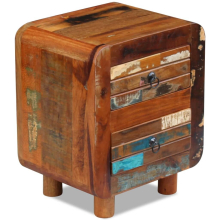 vidaXL Reclaimed Solid Wood Nightstand 43x33x51 cm - Handmade End Table with 2 Drawers