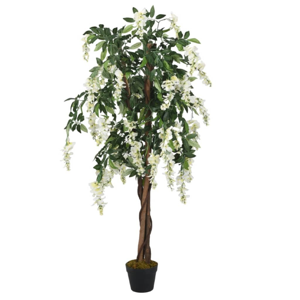 (120 cm) vidaXL Artificial Wisteria Tree Artificial Plant 840 Leaves Green and White