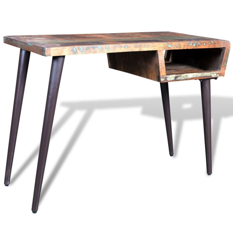 Vidaxl Desk With Iron Legs Reclaimed Wood Vintage-Style Entryway Console Table