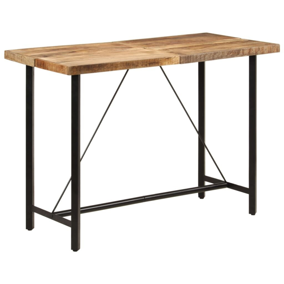 Vidaxl Bar Table Kitchen Coffee Table Side Table Solid Wood Mango And Iron