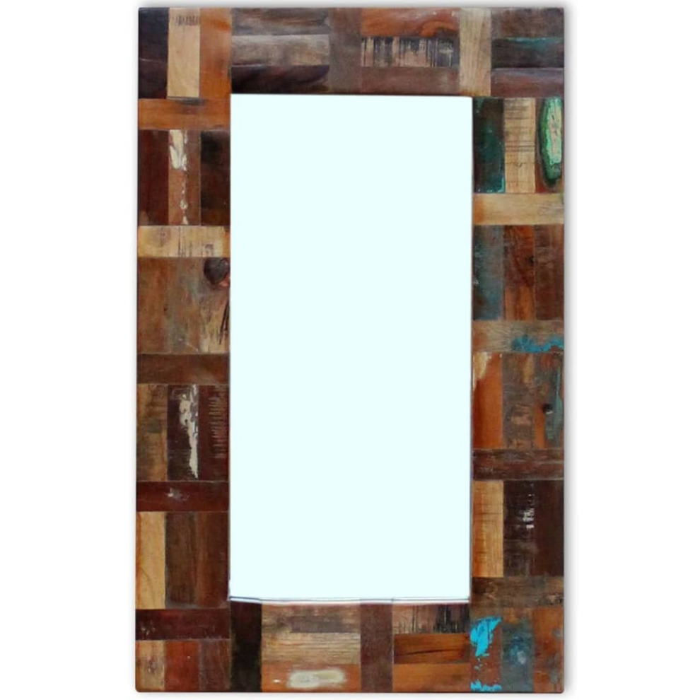 vidaXL Bathroom/Makeup/Hall Mirror Wall Mounted Solid Reclaimed Wood 80x50cm