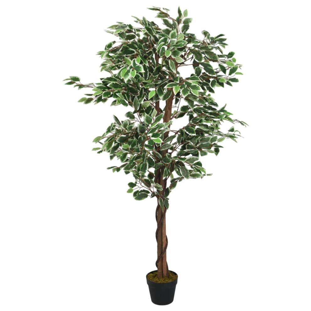 (180 cm) vidaXL Artificial Ficus Tree Fake Plant Artificial Plant 756 Leaves Green