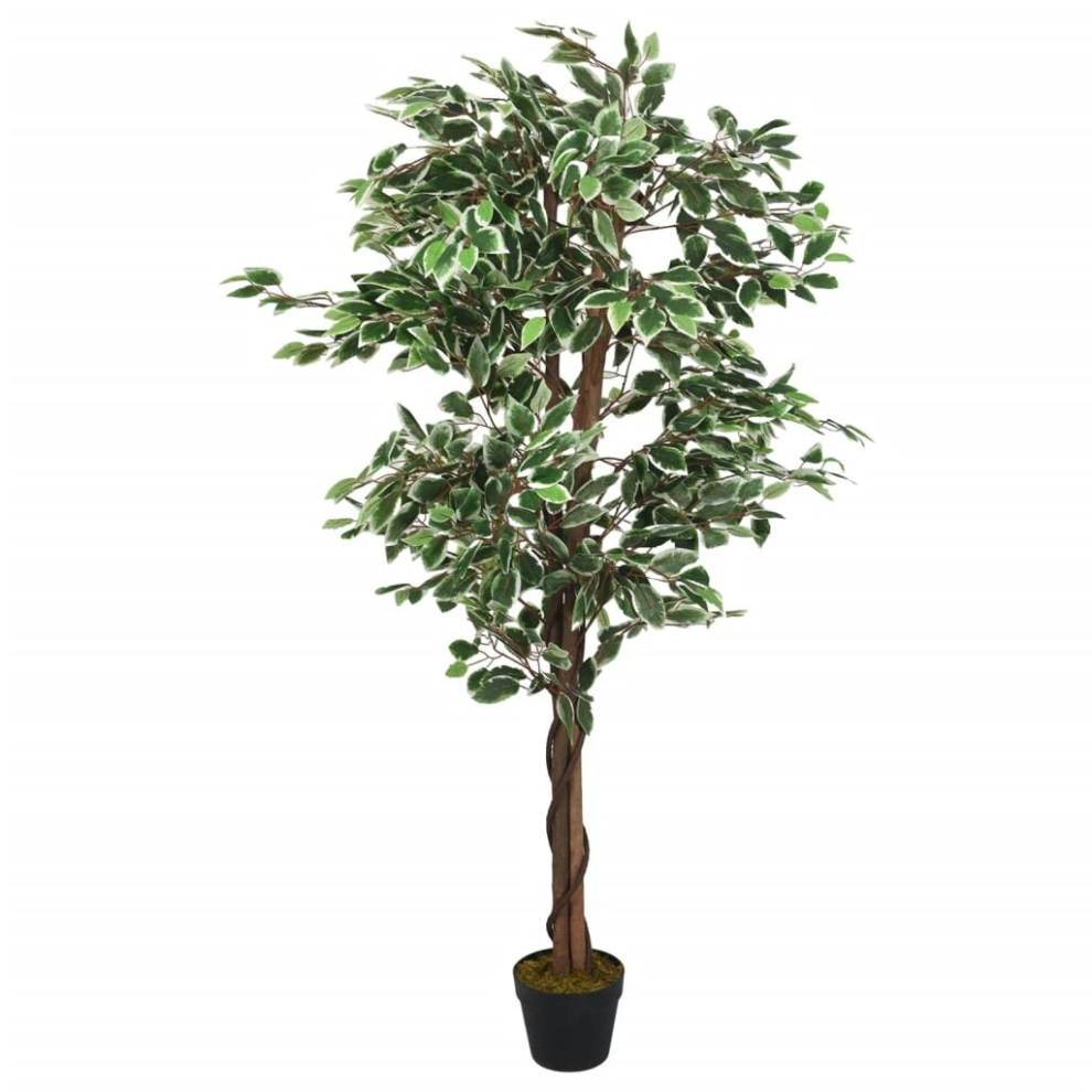 Vidaxl (80 Cm) Artificial Ficus Tree Fake Plant Artificial Plant 756 Leaves Green