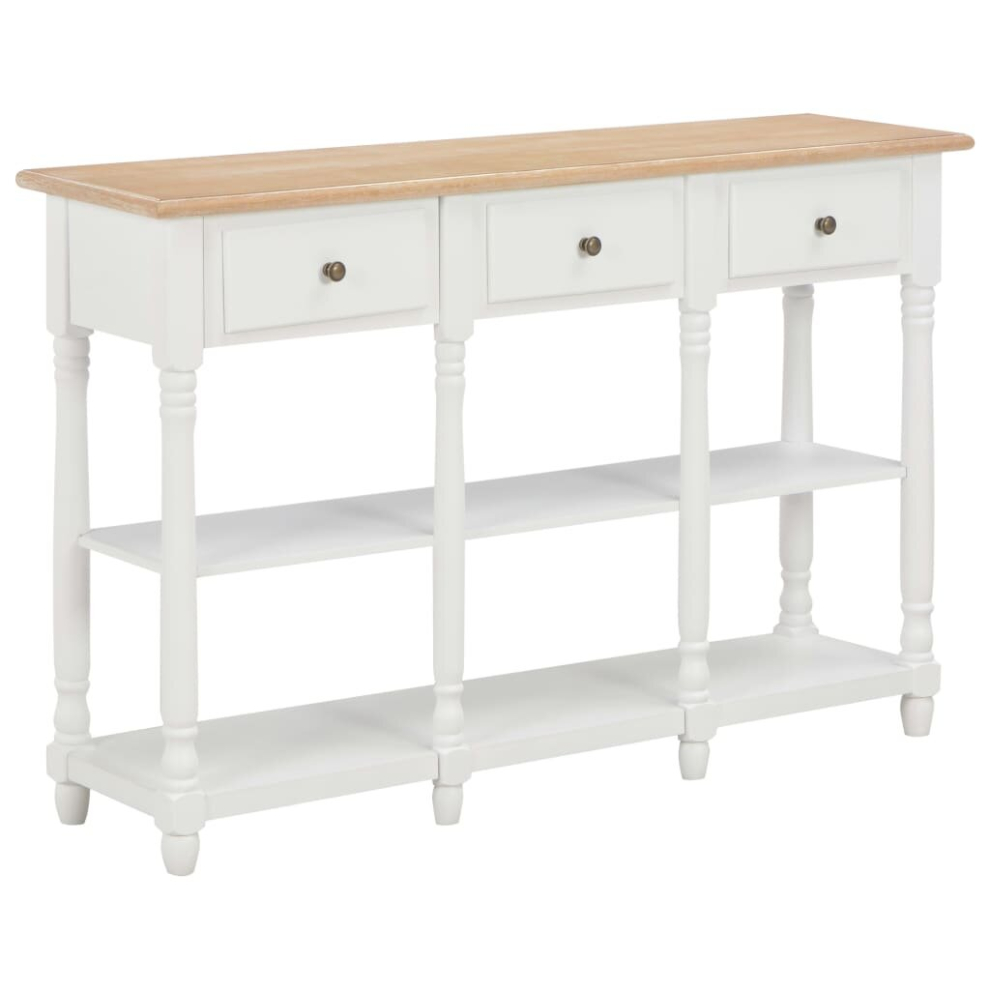 vidaXL Console Table White 120cm MDF Sideboard Side Cabinet Telephone Stand