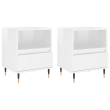 (high gloss white, 2 pcs) vidaXL Bedside Cabinets Nightstand Side Table Bed Cabinet Engineered Wood