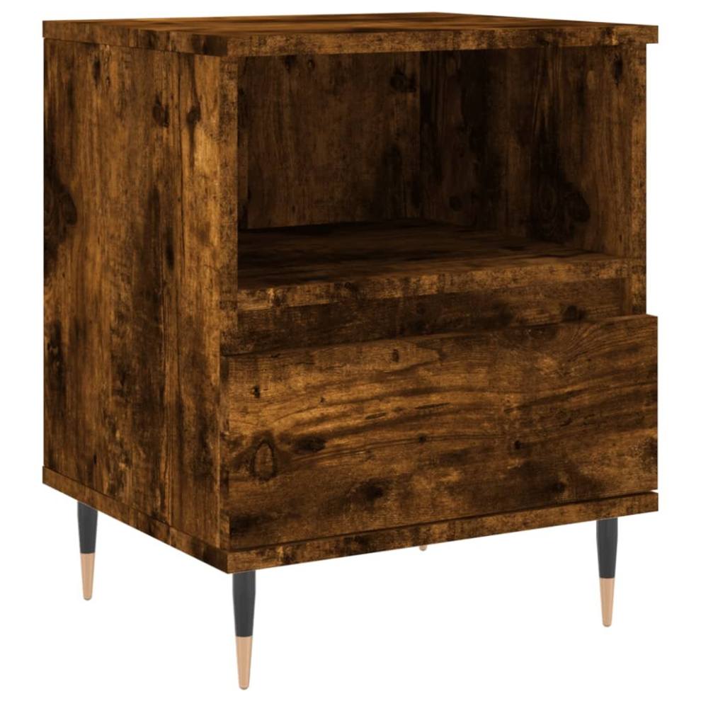 Vidaxl (Smoked Oak, 1 Pcs) Bedside Cabinets Nightstand Side Table Bed Cabinet Engineered Wood