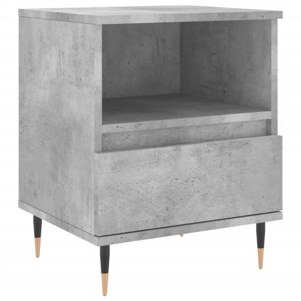 Vidaxl (Concrete Grey, 1 Pcs) Bedside Cabinets Nightstand Side Table Bed Cabinet Engineered Wood