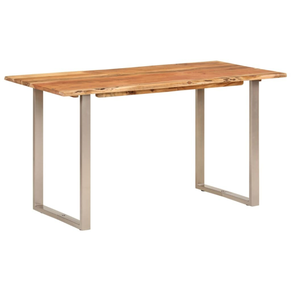 vidaXL Solid Wood Acacia Dining Table 140x70x76 cm Wooden Bistro Counter Table