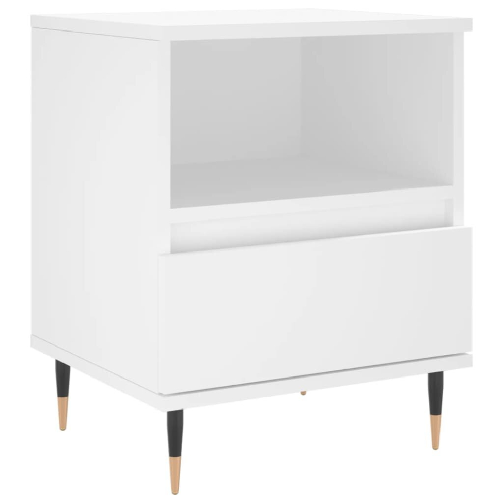 Vidaxl (White, 1 Pcs) Bedside Cabinets Nightstand Side Table Bed Cabinet Engineered Wood