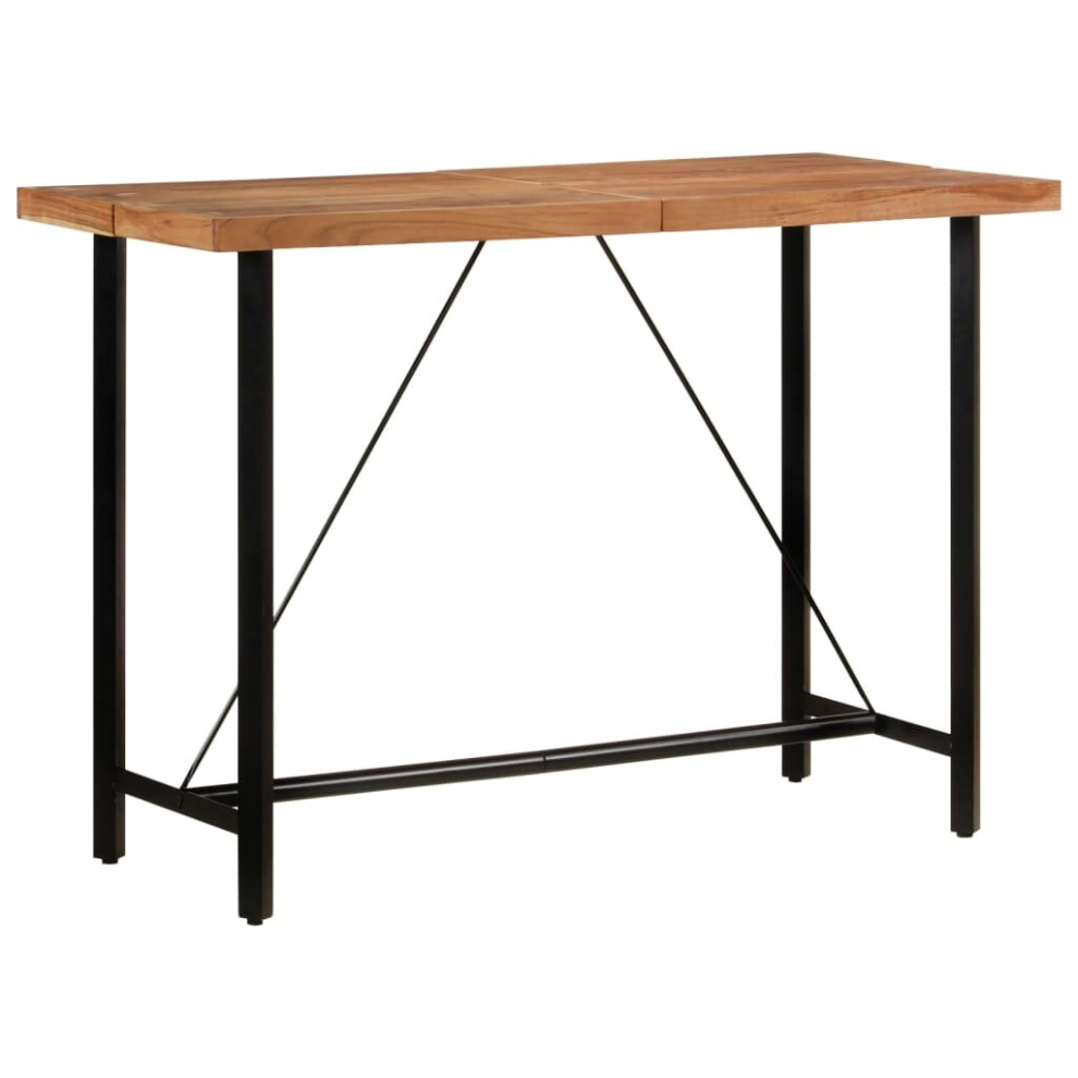 Vidaxl Bar Table Kitchen Coffee Table Side Table Solid Wood Acacia And Iron