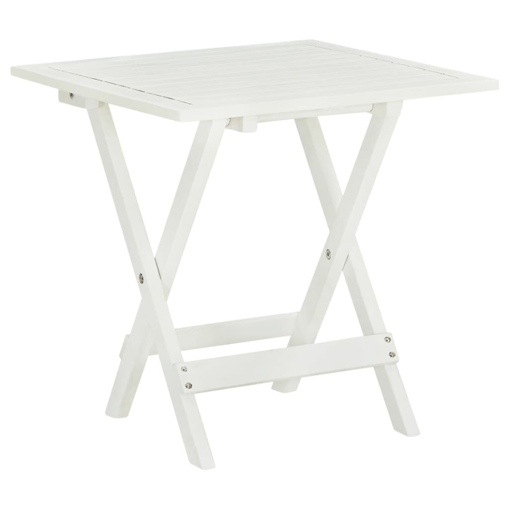 Vidaxl Outdoor Coffee Table Acacia Wood White Garden Furniture Stand Desk