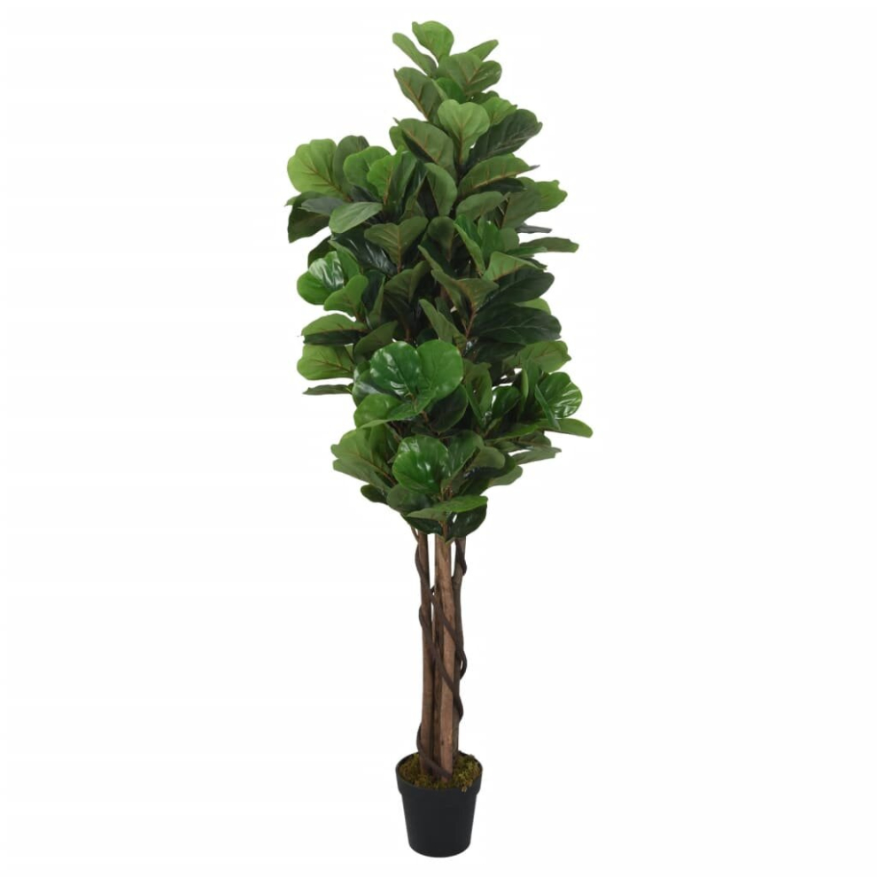 (180 cm) vidaXL Artificial Fiddle Leaf Fig Tree Artificial Fake Plant 96 Leaves Green