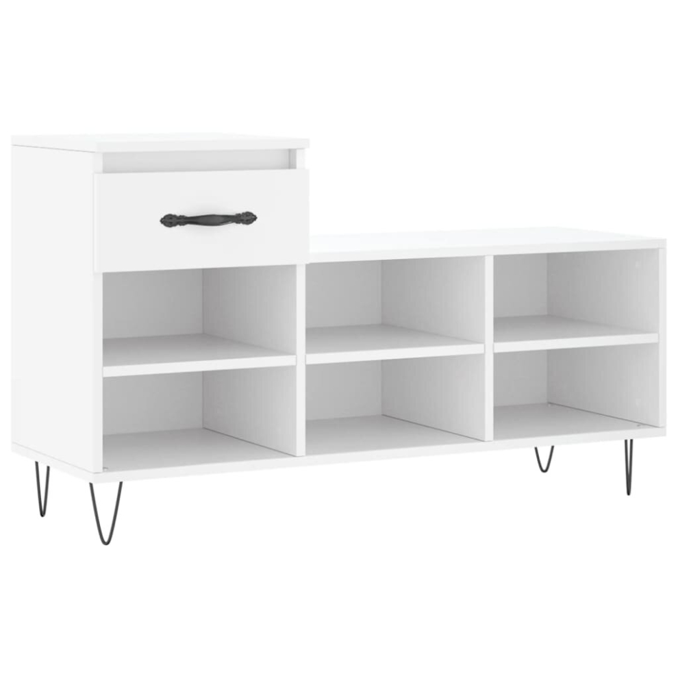 Vidaxl (White) Shoe Cabinet Shoe Cupboard Shoe Storage Rack Shelf Engineered Wood