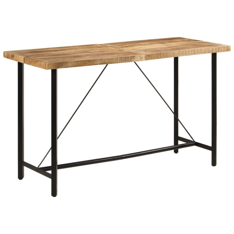 Vidaxl Bar Table Kitchen Coffee Table Side Table Solid Wood Mango And Iron