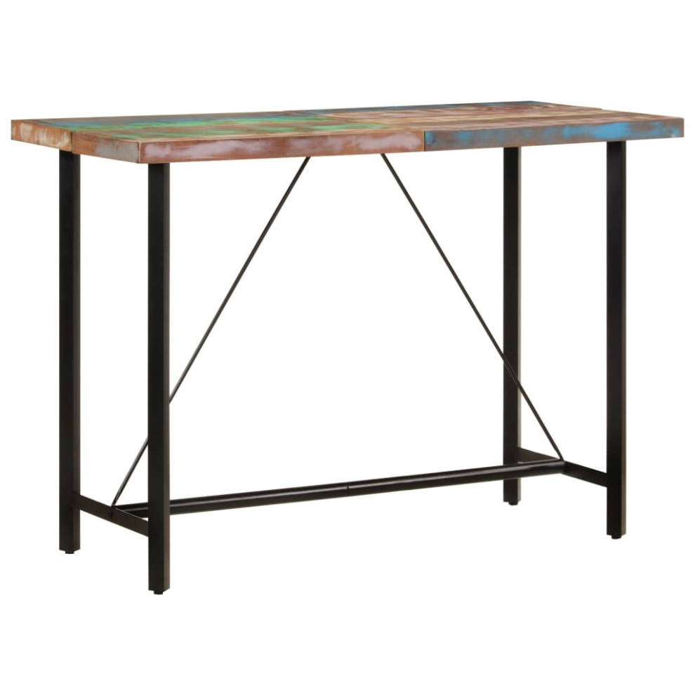 vidaXL Bar Table Kitchen Coffee Table Side Table Solid Wood Reclaimed and Iron