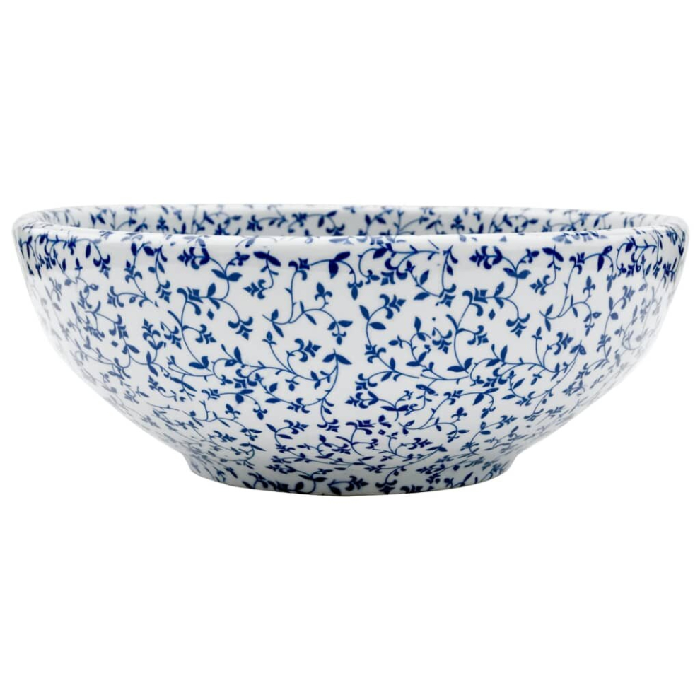 Vidaxl (Blue) Countertop Basin Bathroom Sink Wash Basin Vessel Sink Round Ceramic