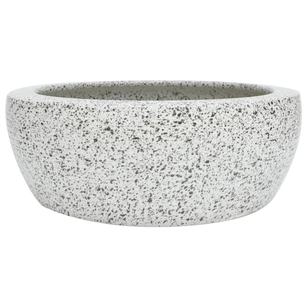 Vidaxl (Grey) Countertop Basin Bathroom Sink Wash Basin Vessel Sink Round Ceramic