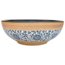 (brown and black) vidaXL Countertop Basin Bathroom Sink Wash Basin Vessel Sink Round Ceramic